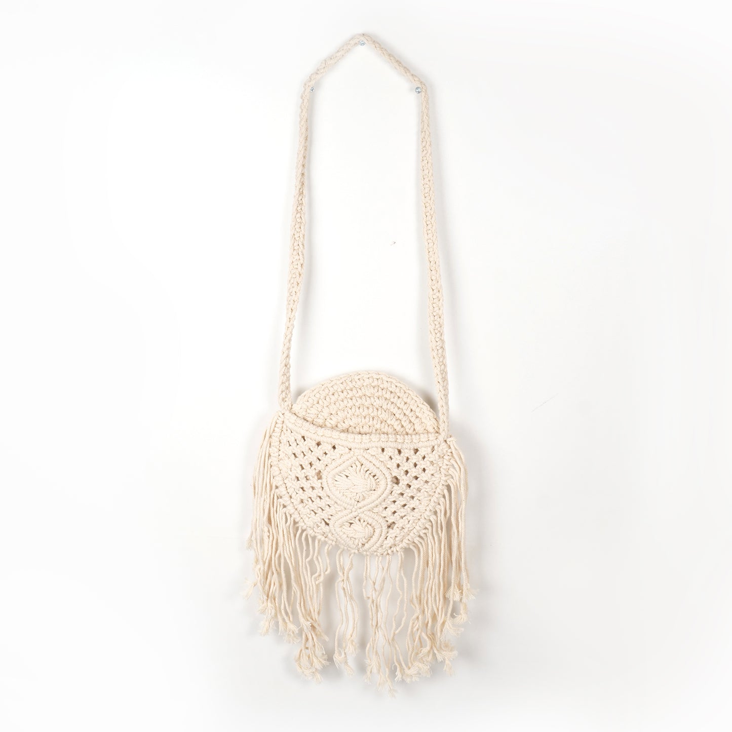 Sac rond en macramé