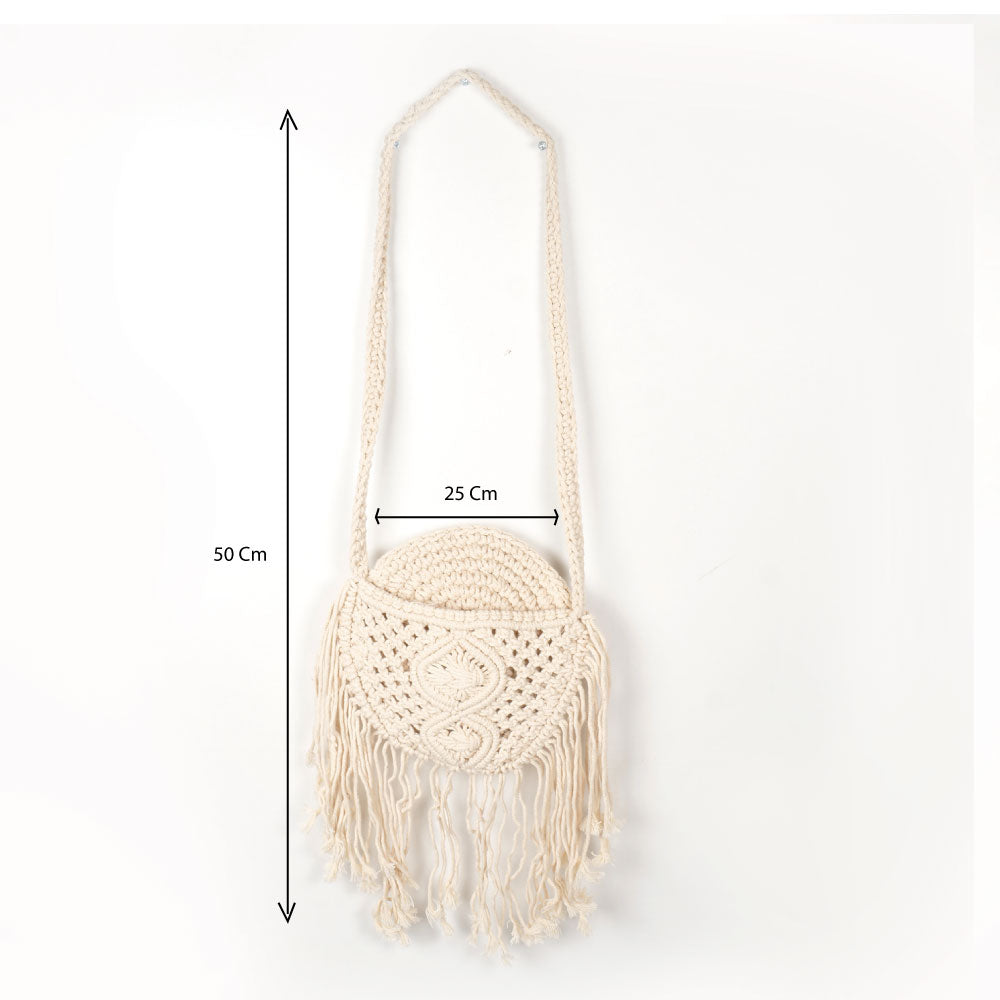 Sac rond en macramé