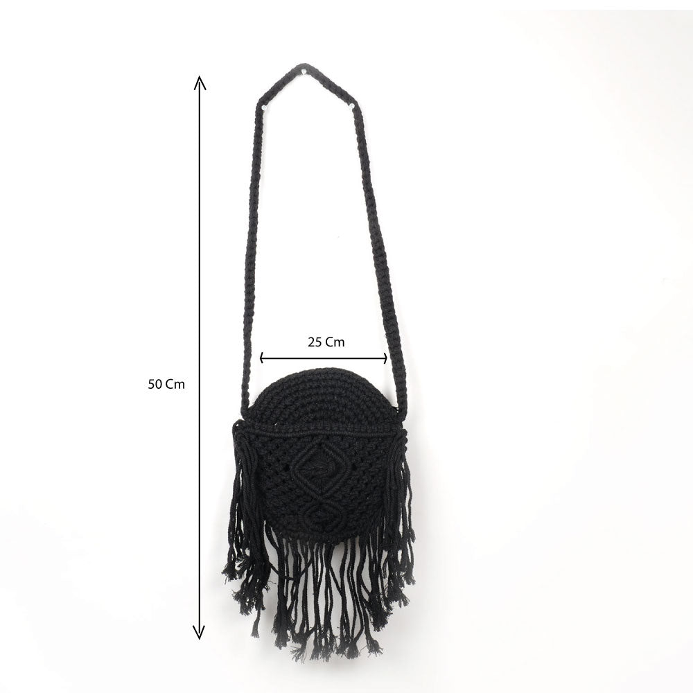 Sac rond en macramé