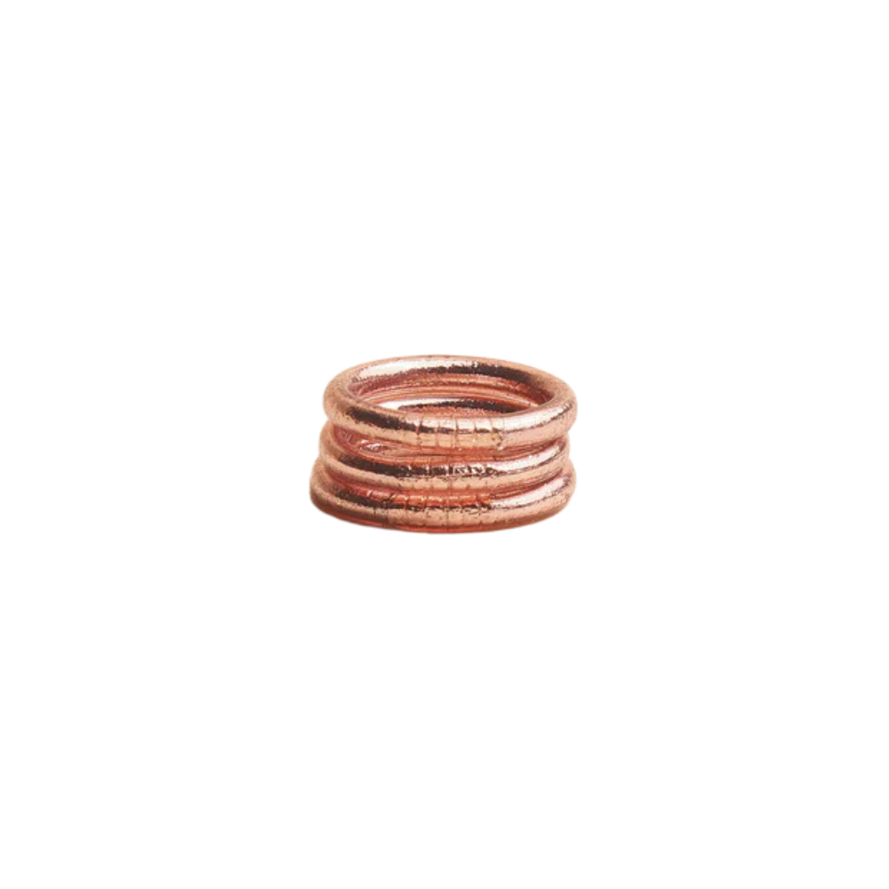 Bague jonc bouddhiste rose