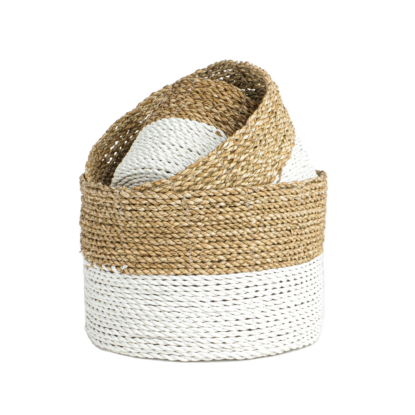 Paniers naturels et blancs