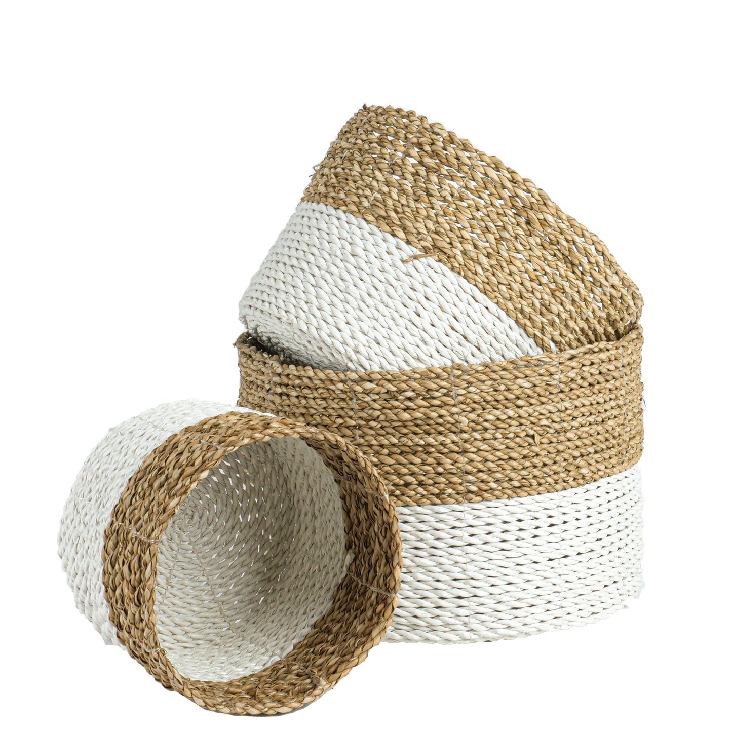 Paniers naturels et blancs