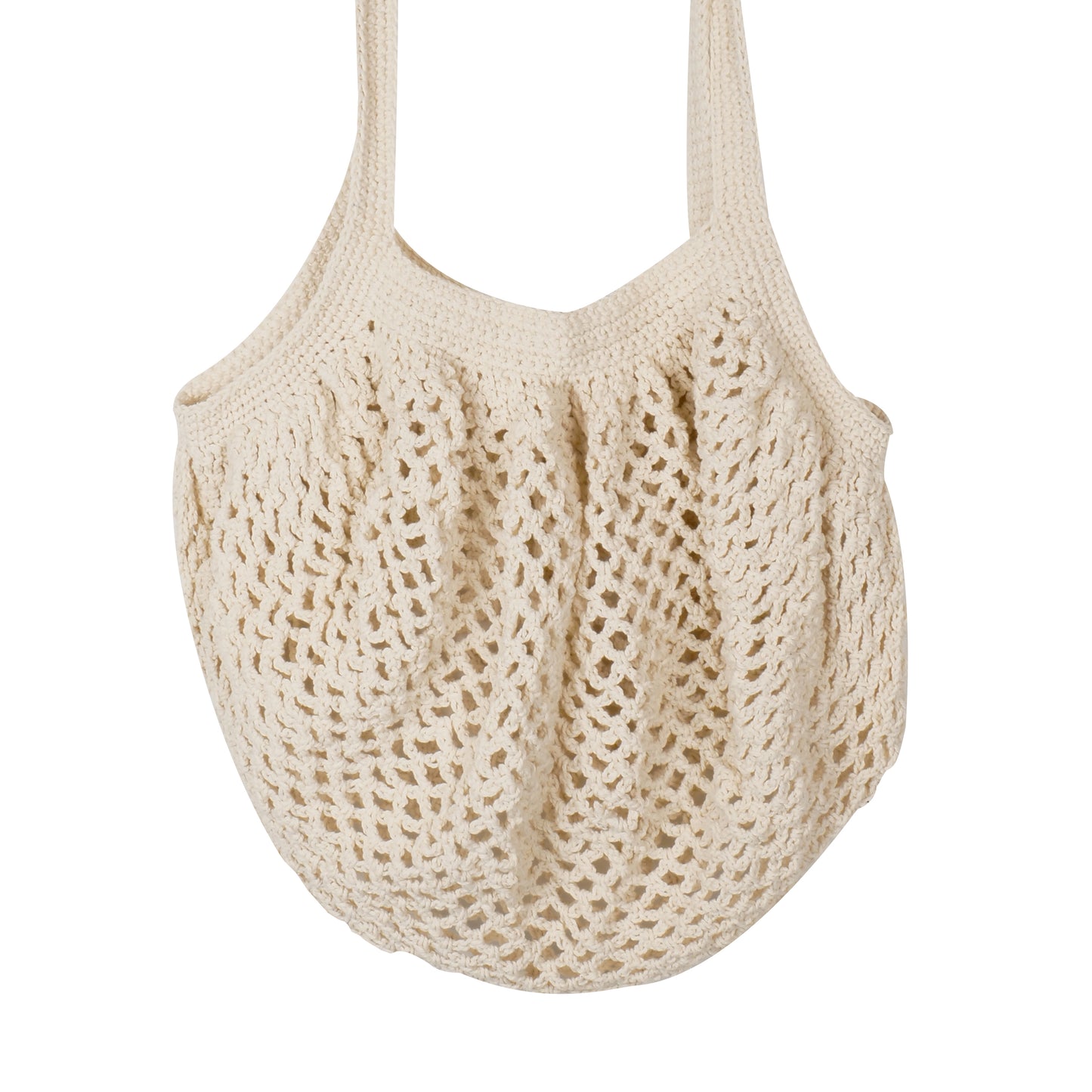 Sac à main rond macramé blanc