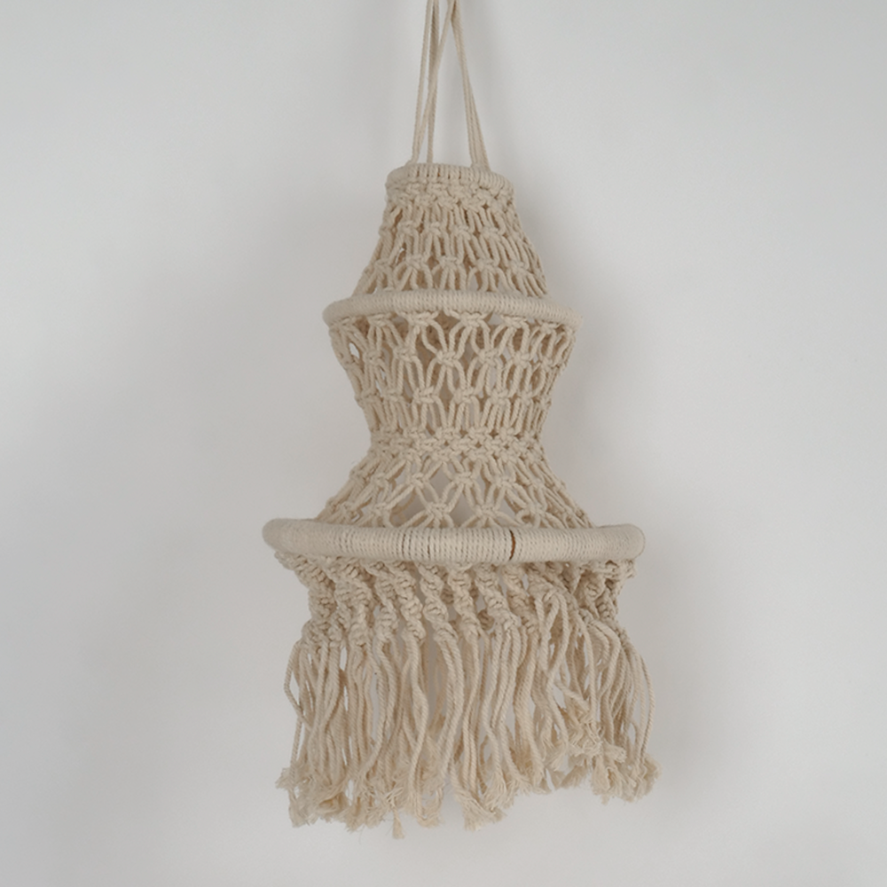 Suspension macramé trois arceaux blanc