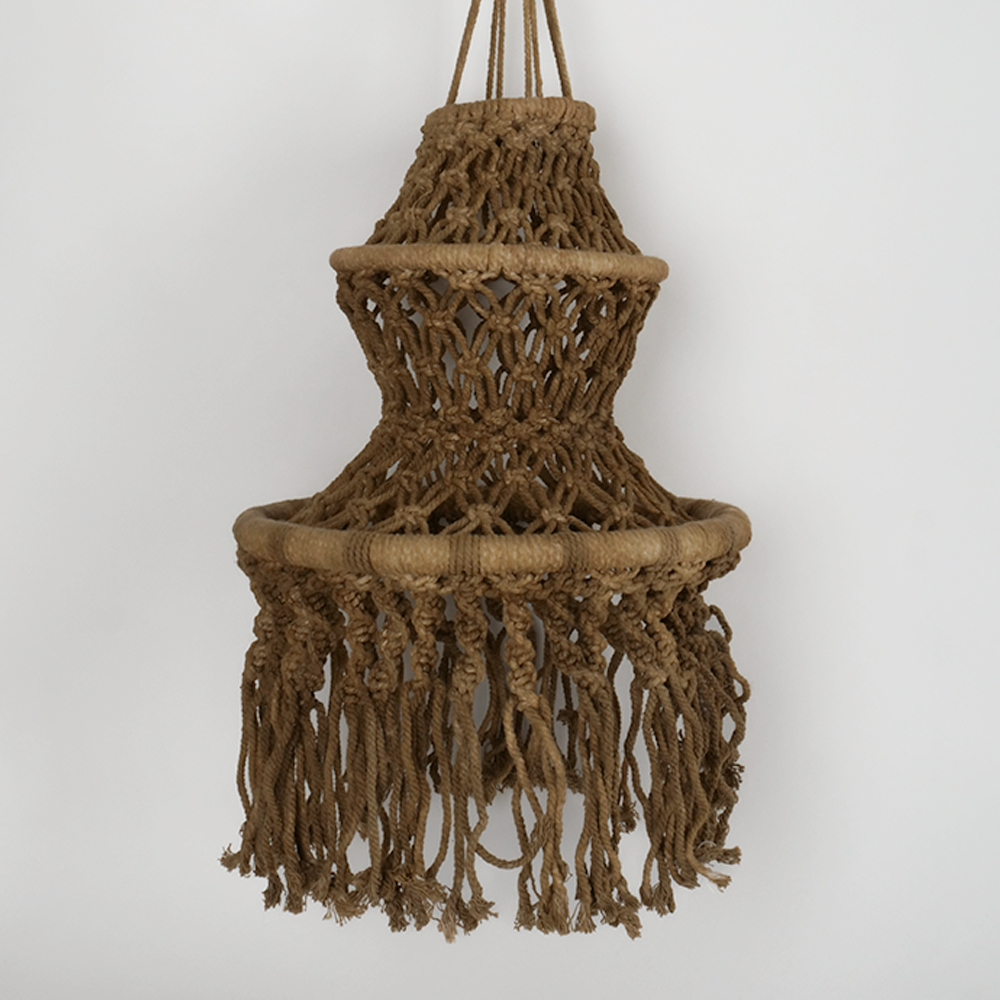 Suspension macramé trois arceaux marron