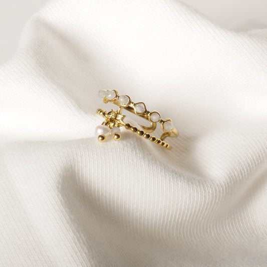 Bague avec petites perles colorées