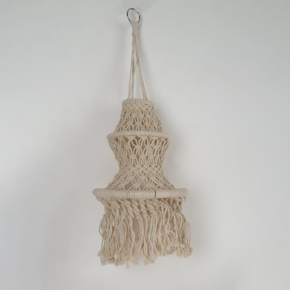 Suspension macramé trois arceaux blanc