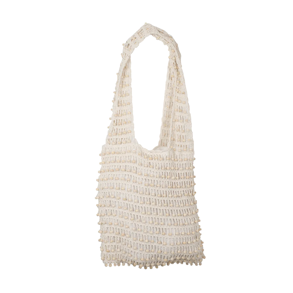 Sac filet perlé blanc