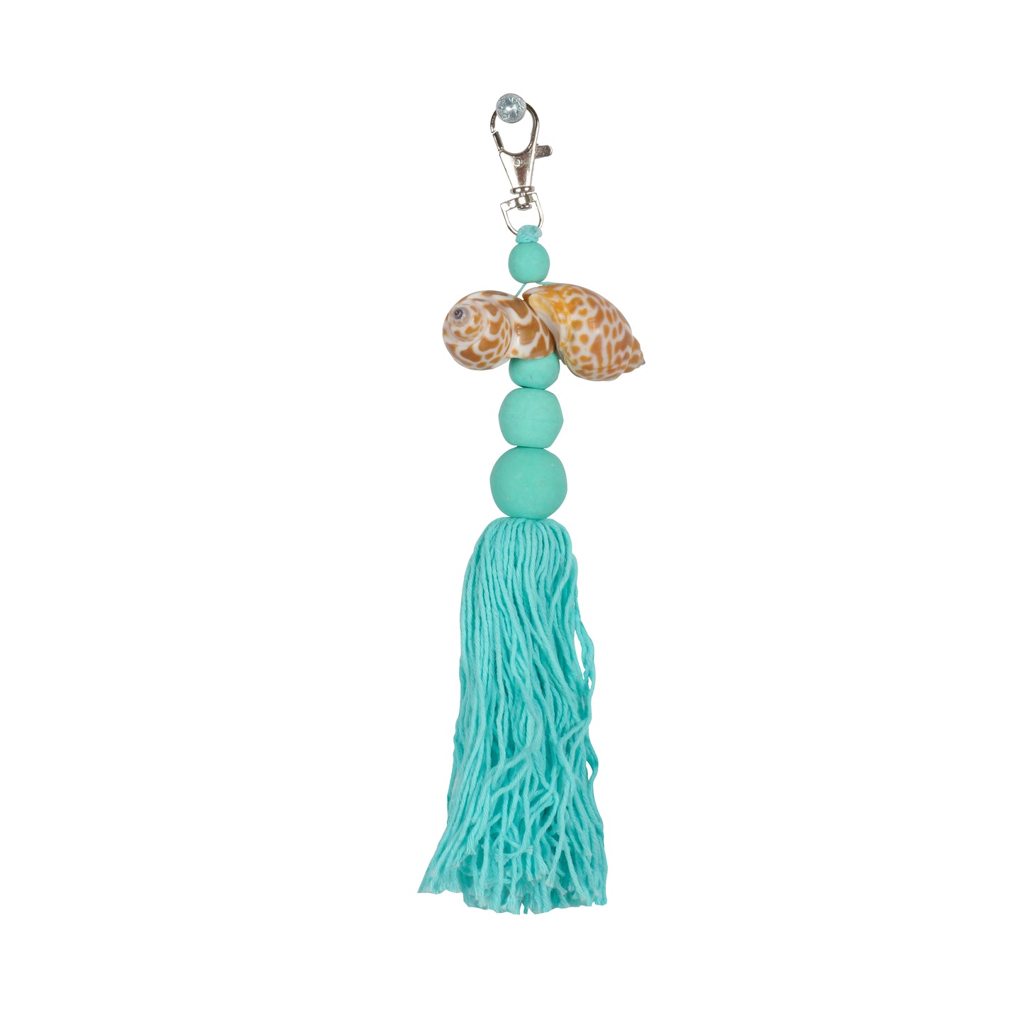 Porte-clé coquillage turquoise