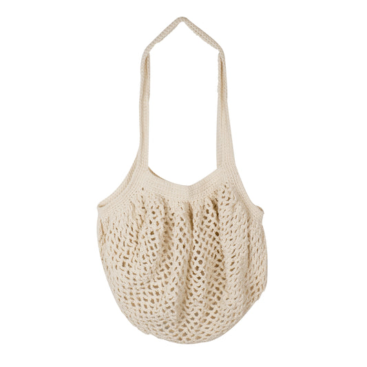 Sac à main rond macramé blanc