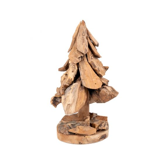 Sapin Bois déco TECK WOODY - 40 cm