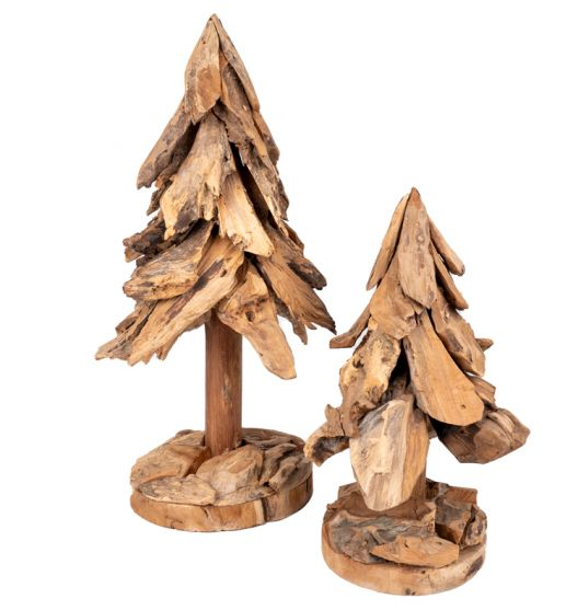 Sapin Bois déco TECK WOODY - 40 cm