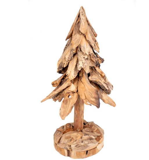 Sapin Bois déco TECK WOODY - 70 cm